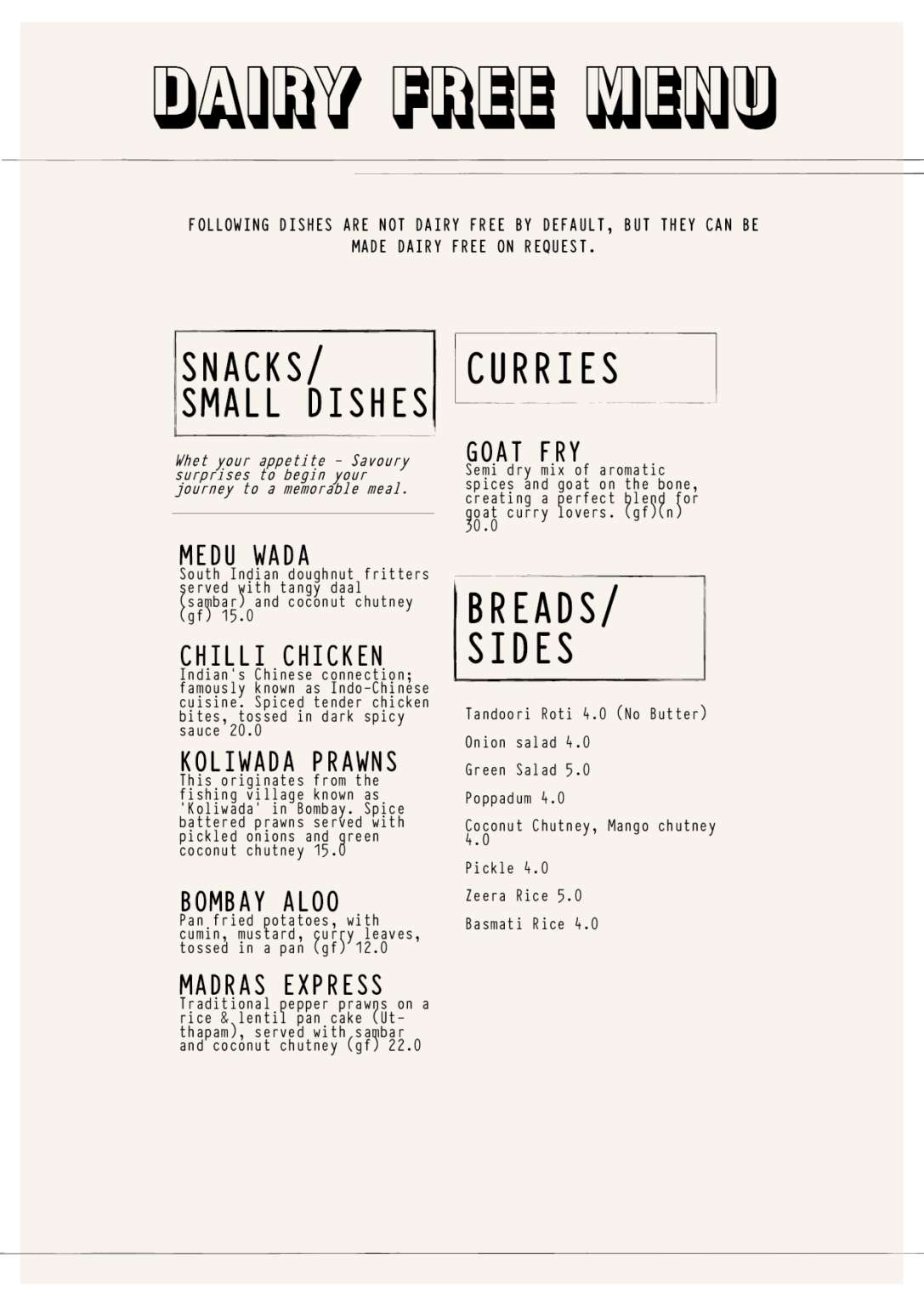 Allergy Menus VT STATION